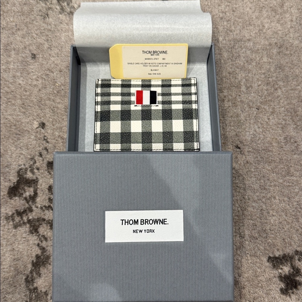 Thom Browne Gingham leather Card holder